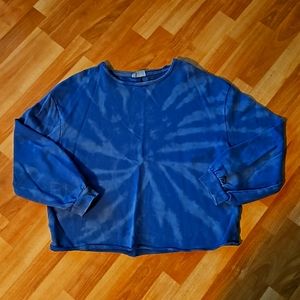 Crew neck Tie Dye Cropped Sweatshirt